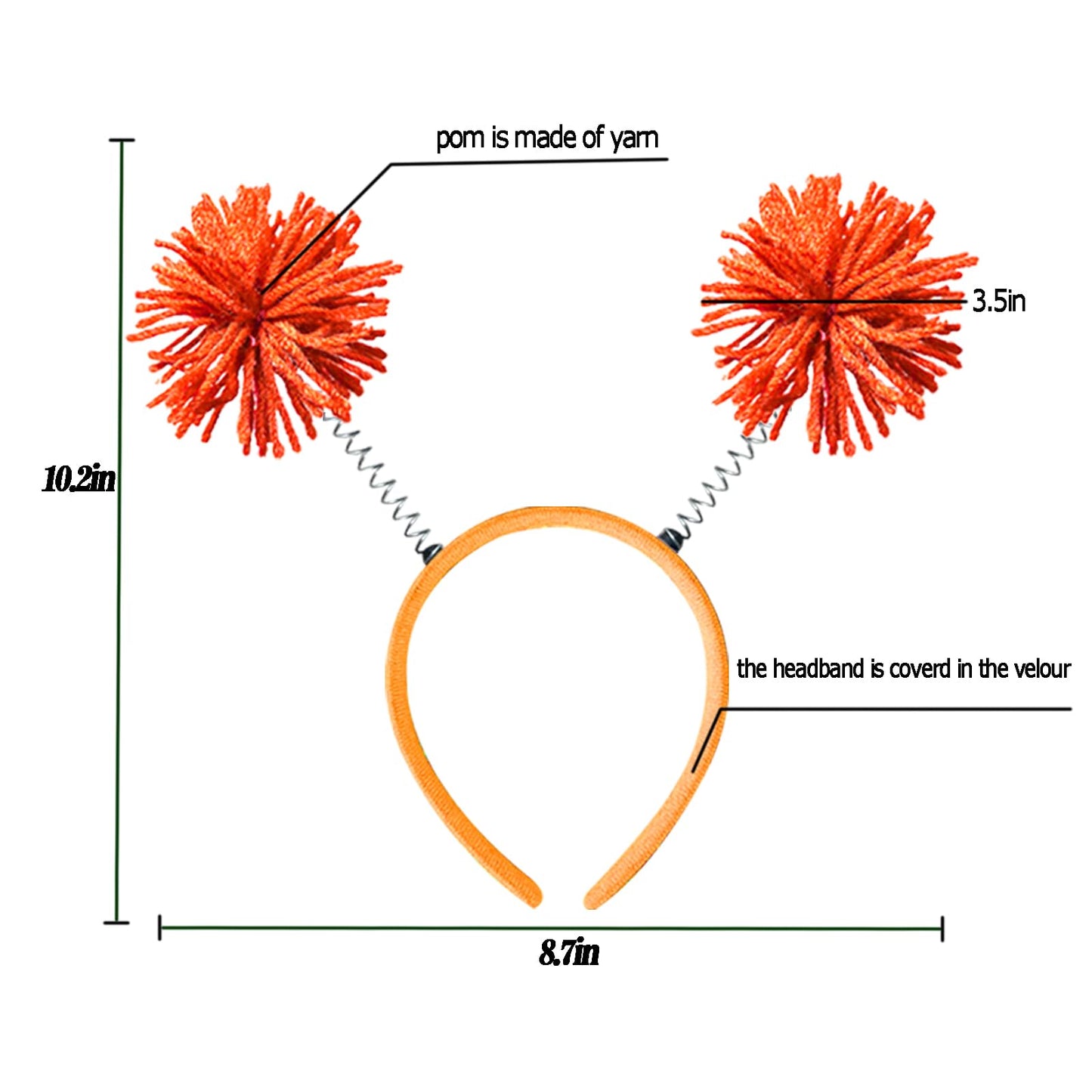 LEKTIST Headwear, 3PCS Pom Pom Headband - Fun Party Accessory for Women (Mixed-Color)