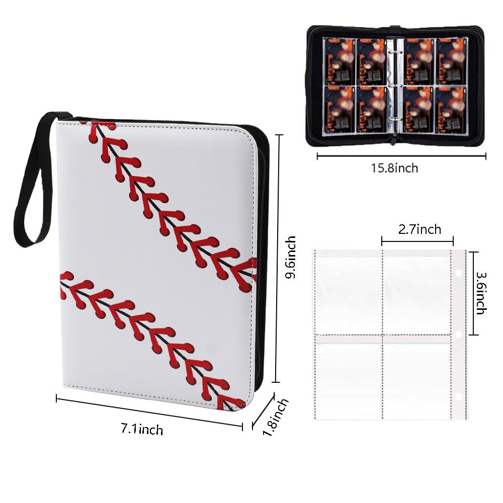 Baseball Card Binder, Collectible Trading Card Albums for 4 Pockets Trading Card Accessories Folder, 400 Pocket Sports Card Binder for Baseball Card