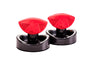 Atomic Ergonomic Premium Air Hockey Strikers (2‑Pack) - 3‑7/8” Diameter Pushers with Rubber Grip & Felt Bottoms for Air Hockey and Push Hockey Tables