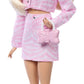 Barbie Deluxe Style Doll #9 in Pink Denim Outfit, Blonde Hair, Matching Jacket and Skirt Set with Accessories Like Bow Clutch and Pearly Jewelry