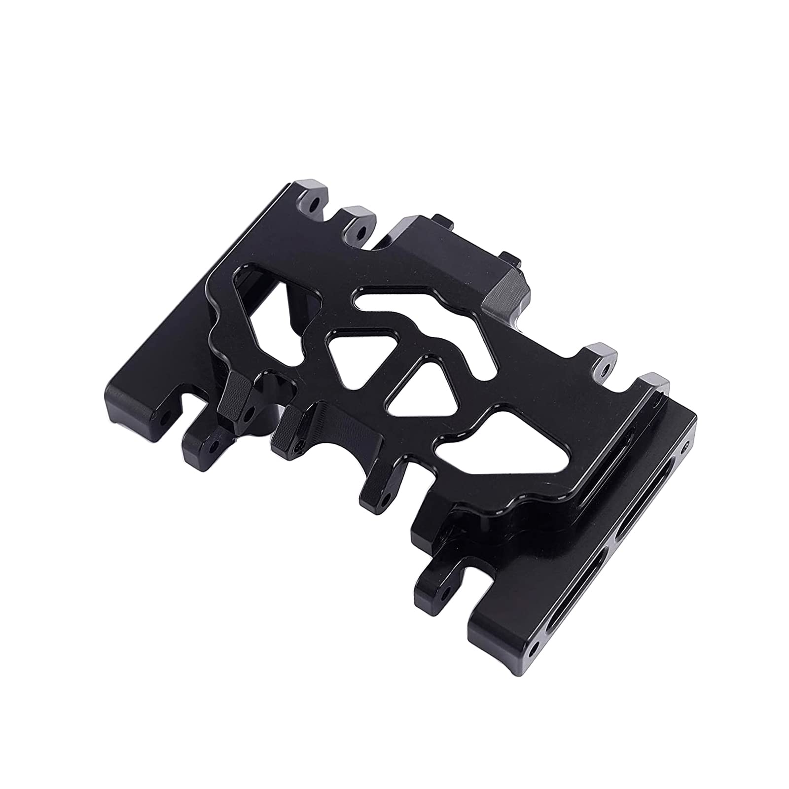 Aluminum Alloy Transmission Case Chassis Protector for 1/10 Traxxas TRX-4 RC Crawler Car, Cobweb Structural Hollowing Dissipate Heat (Black)