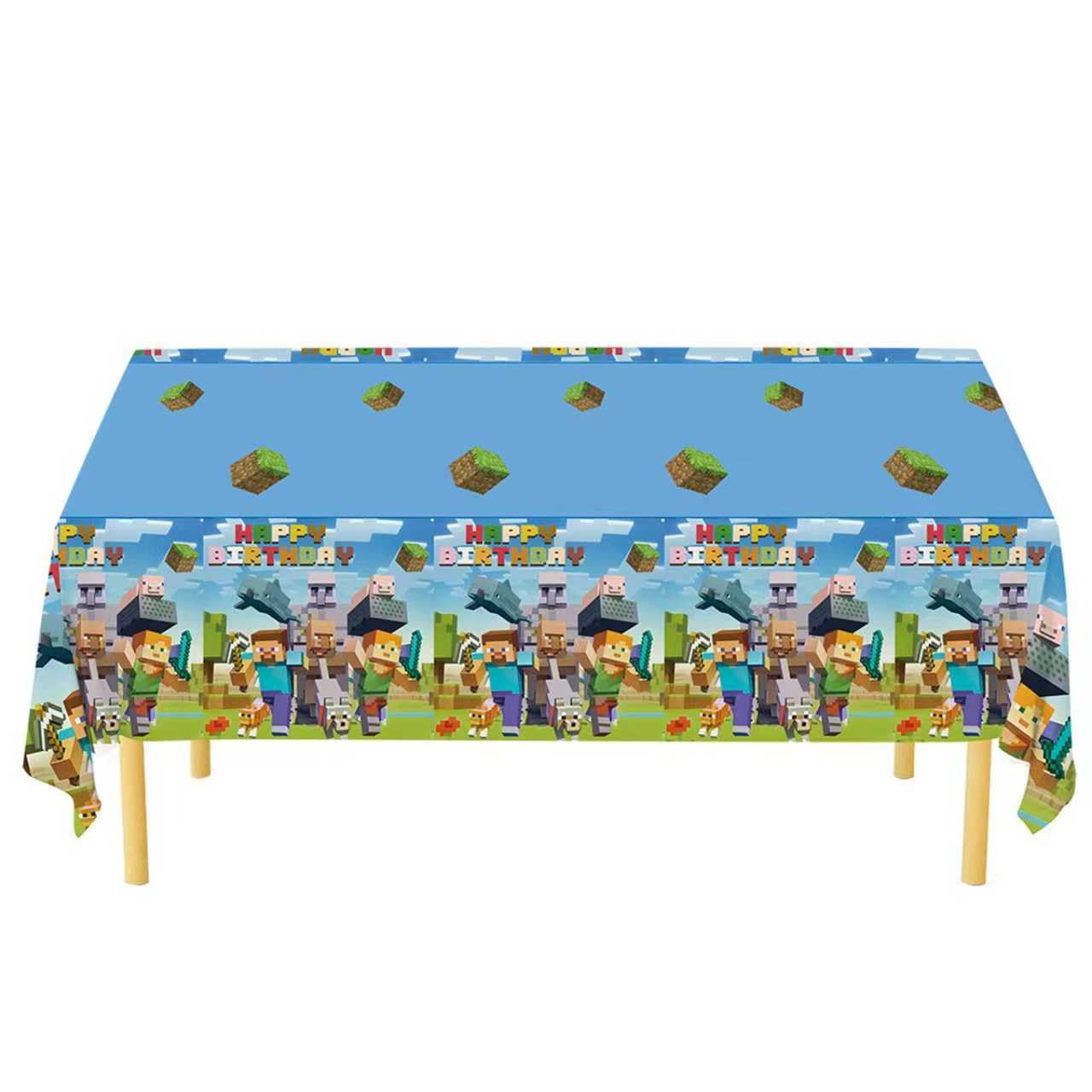 118Pcs Pixel Themed Party Decorations, Birthday Party Supplies Decorations Set-Plates Napkins Tablecloth Banners Fork etc for 20 Guests Kids Birthday