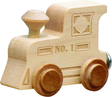 Maple Landmark NameTrains Clear Finish Engine - Made in USA