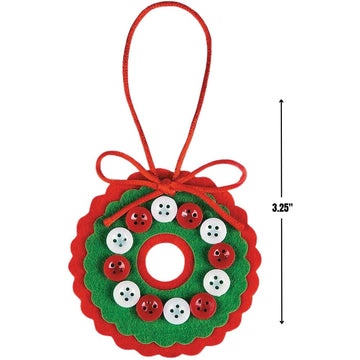 Felt Button Wreath Ornament Craft Kit - Crafts for Kids and Fun Home Activities