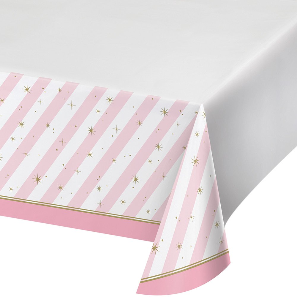 Creative Converting Border Print Plastic Tablecover, Twinkle Toes -