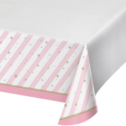 Creative Converting Border Print Plastic Tablecover, Twinkle Toes -