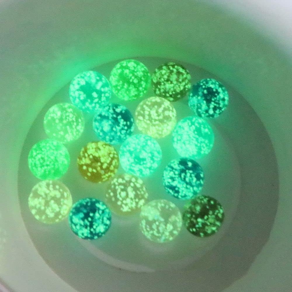 ZLmoue 10Pcs Gold Marbles Glow in The Dark Glass Marbles Ball Luminous Glass Ball Runs,Marble DIY and Home Decoration Dice and Marble(12mm/0.47in)