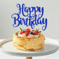 FmiyunEea Happy Birthday Cake Topper- Glitter Happy Birthday Cake Decor, Handmade Anniversary/Birthday Party Supplies (Deep blue)