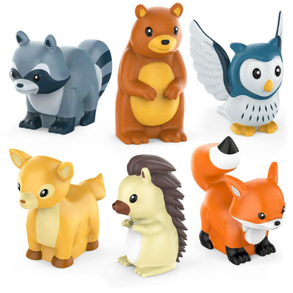 Tub Works® Woodland Animals Watertight Baby Bath Toys, 6 Pack | Sealed, No Hole Bath Toys Design Keeps Moisture Out | Soft, Squeezable & Float on