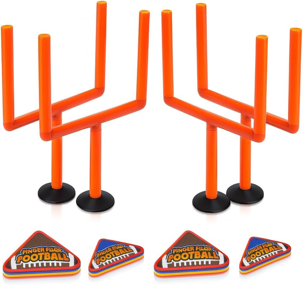 Gamie Finger Flick Football Games (Set of 2) with Posts and Foam Football Toys, Mini Games, Office Desk Toys Tabletop Game, Party Favors Gifts