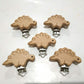 5pcs Natural Beech Wood Animal Pacifier Clips Grasping Toy Suspender Chain Clips Charm Antique DIY Beading Accessory (Stegosaurus)