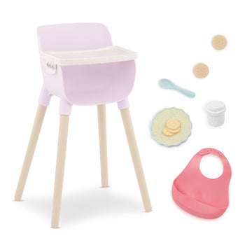 LullaBaby - Doll High Chair & Feeding Set