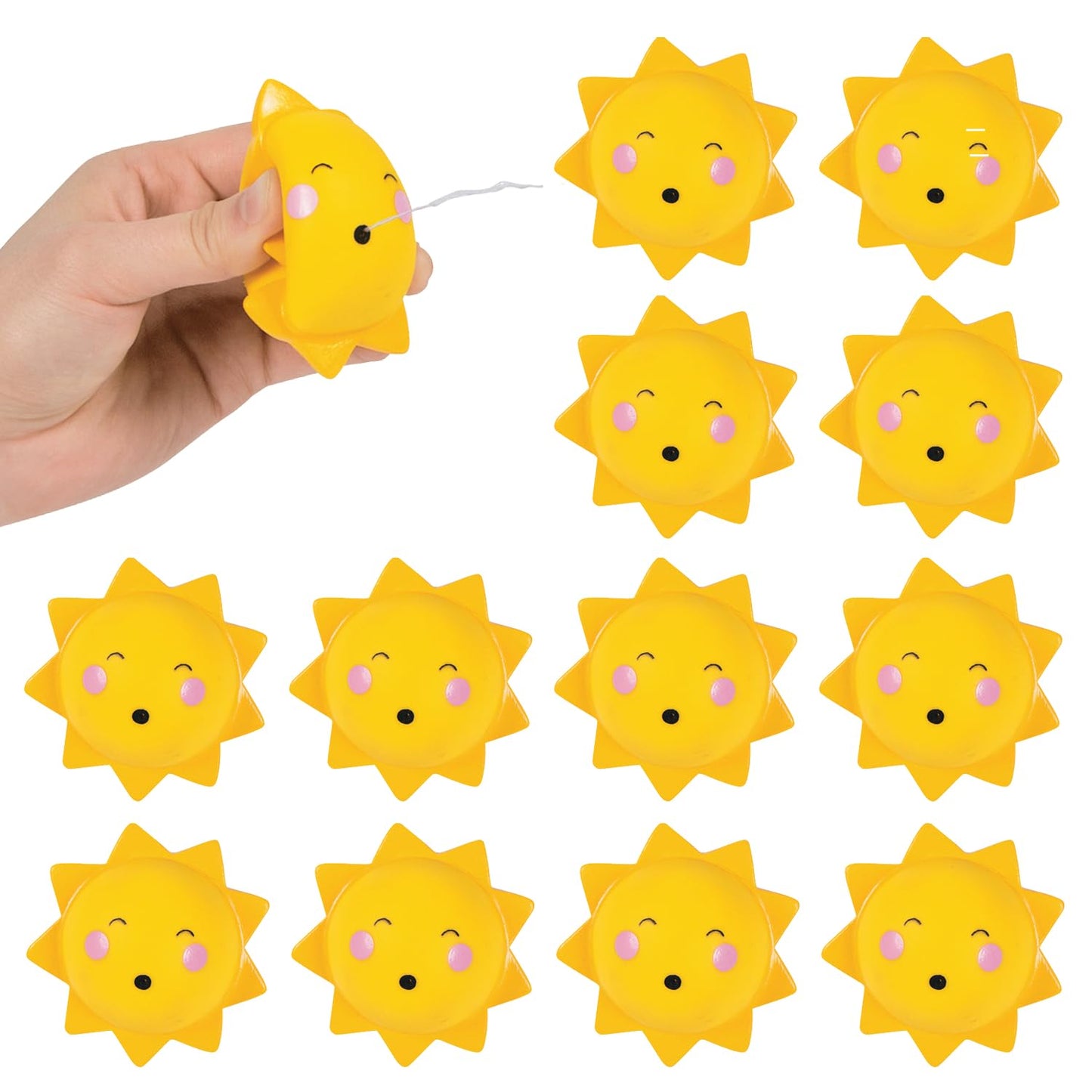 Fun Express You Are My Sunshine Squirts Bath Toys for Kids Ages 1-3 - Baby Bath Toys 12 Pack Bulk Party Favors for Toddler Birthday | Pool Toys Water