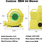 DPThouse Bounce House Blower 735 Watt 1.0HP for Inflatable Bounce House Bouncy Castle, Yellow+Green, Small