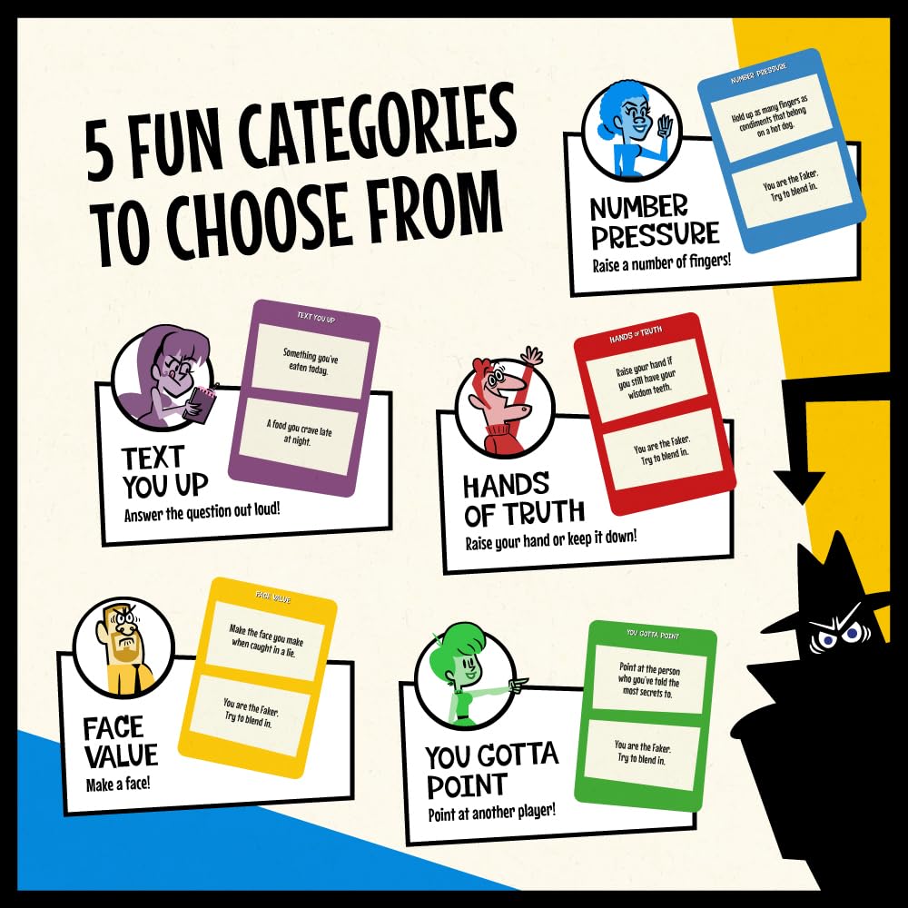 JACKBOX Games Fakin’ It Board Game - for Adults & Teens - Fun Social Deduction Card Game for Ages 14 & Up - Hilarious Board Game for Game Nights