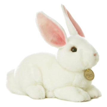 Aurora® Realistic Miyoni® American White Rabbit Stuffed Animal - Lifelike Details Make a Cherished Companion - Perfect for Decorating Bedrooms or