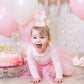 Kaniwati Pink Bow 1st Birthday Hat, Bow Girl 1st Birthday Hat, Pink Themed Decoration, Baby Girl Party Hat, Cake Smash Outfit(CXMZ-ONE-HDJ)