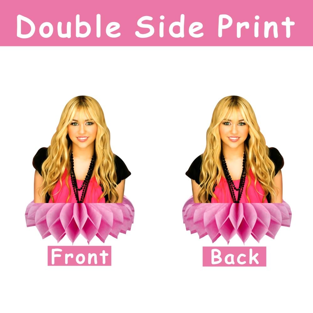 8Pcs Hannah Montana Table Centerpieces Birthday Party Supplies Double Side Table Decorations for Hannah Montana Themed Party Decorations