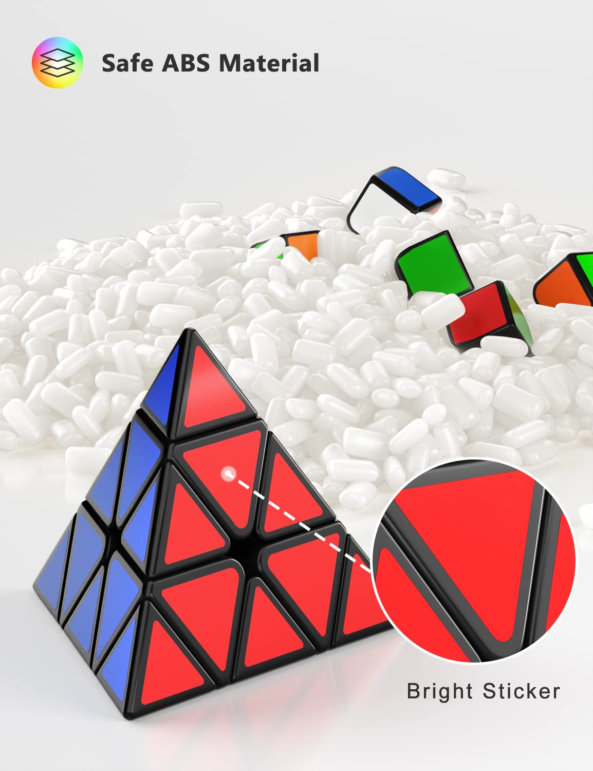 Speed Cube Set,Vdealen Magic Cube Set of 2x2x2 3x3x3 Pyramid Smooth Puzzle Cube