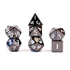 FanRoll 16mm Metal Polyhedral DND Dice Set: Sterling Gray, Role Playing Game Dice for Dungeons and Dragons