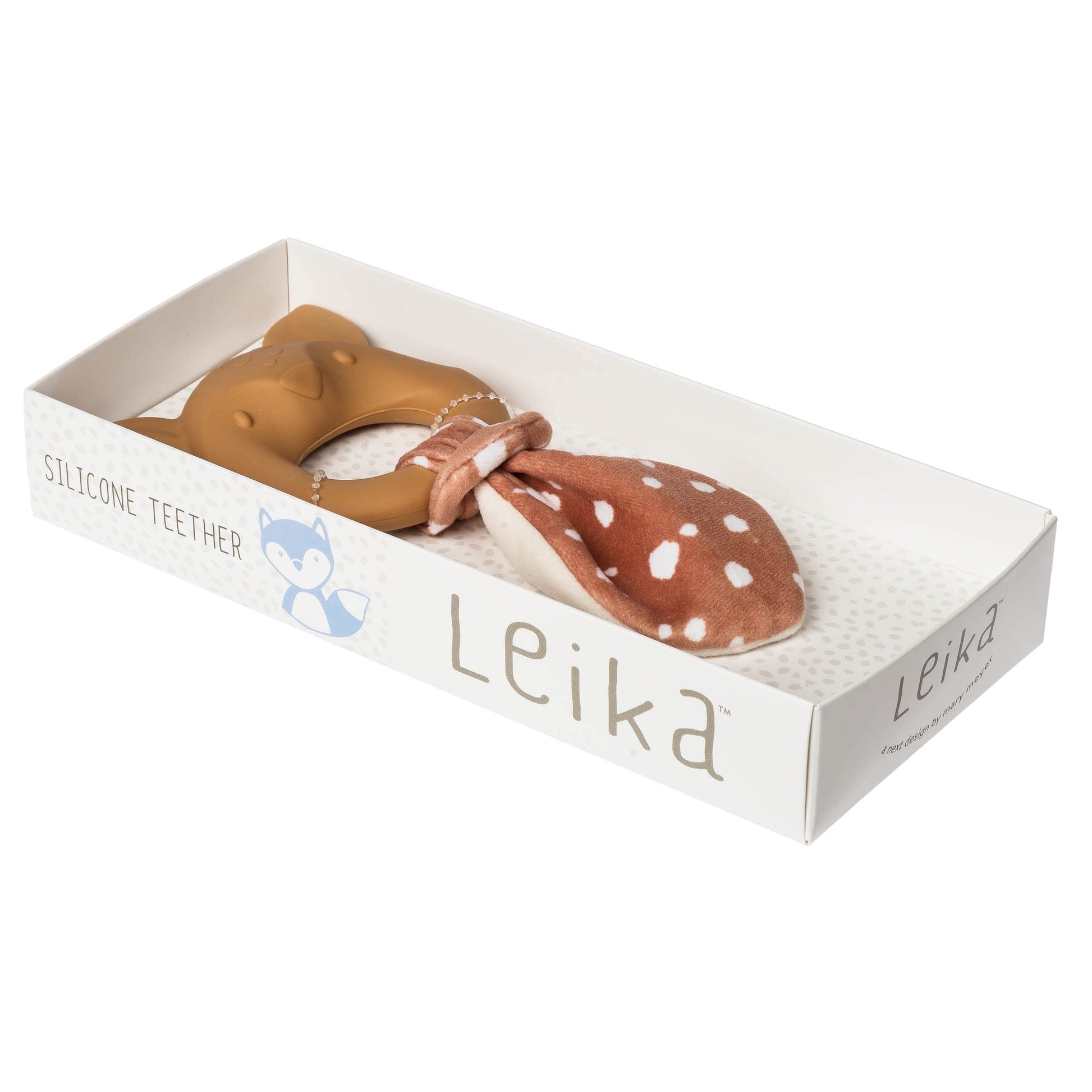 Mary Meyer Teething Toys Leika Silicone Baby Teether for Babies 0-12 Months, 9-Inches, Little Fawn