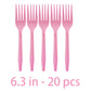 80 Pcs Pink Cartoon Birthday Party Decorations, Pink Girls Dessert Plates Napkins Forks Tableware Kit for Baby Shower Girls 1st 2nd 3rd 4th 5th 6th