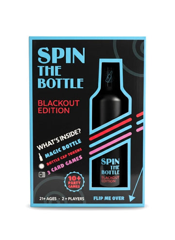 Spin The Bottle Blackout Edition Party Game for Adults, Magic Bottle with 3 Card Games, 10+ Party Games for Adults 21+, 2+ Players