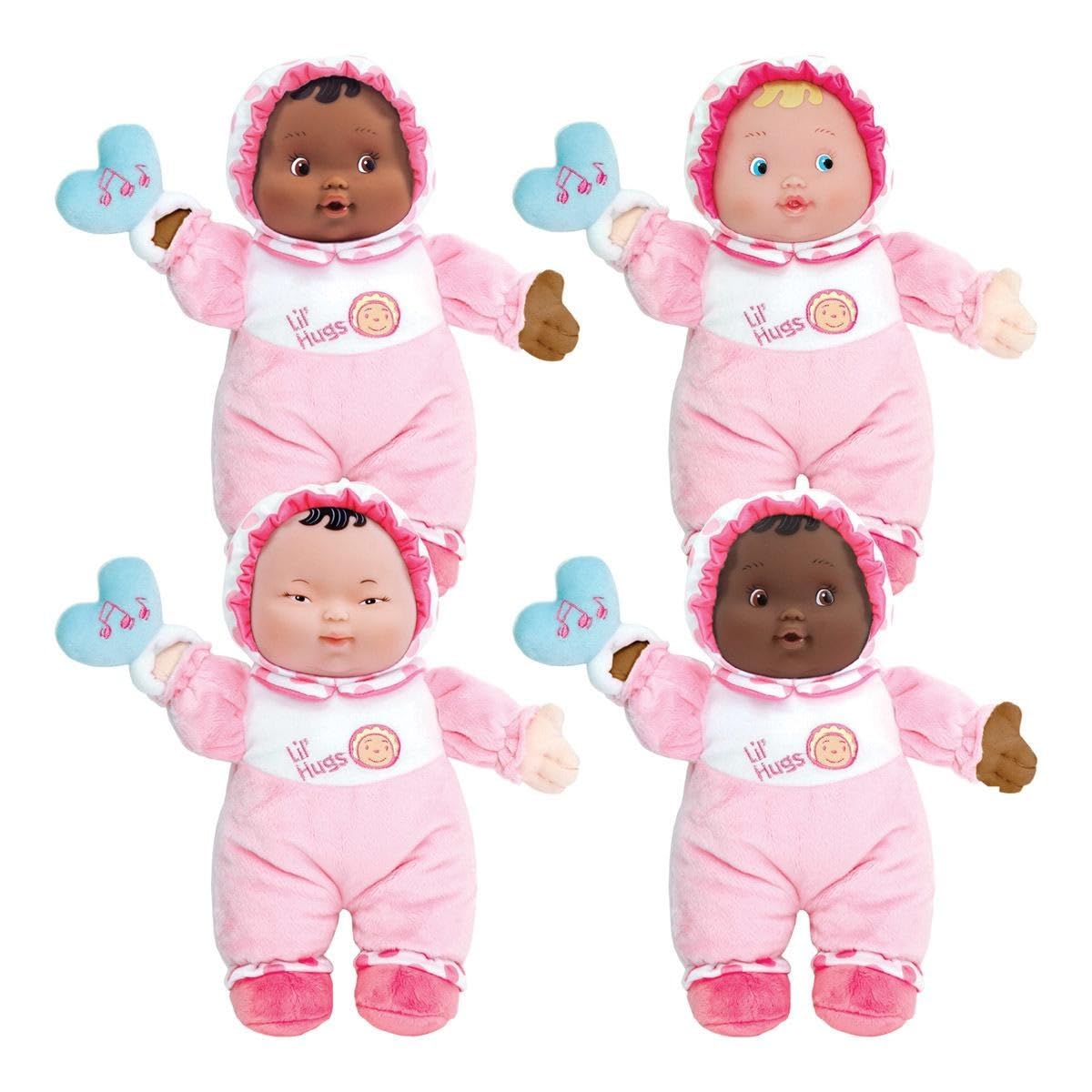 JC Toys Lil' Hugs 12" Soft Body Dolls - Set of 4