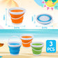 Silicone Beach Foldable Buckets Toys Halloween Bucket, 3L Jumbo Sand Pails Bucket Set with Mesh Bag, Swimming Pool Toys for Kids Adults, Gift Set