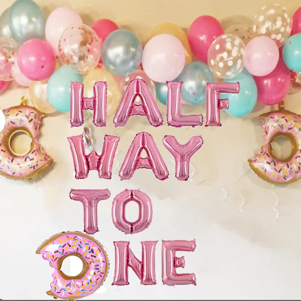 Halfway, Half Birthday Decorations,6 Month Old Decorations For Girl,Donut 1/2 Birthday?