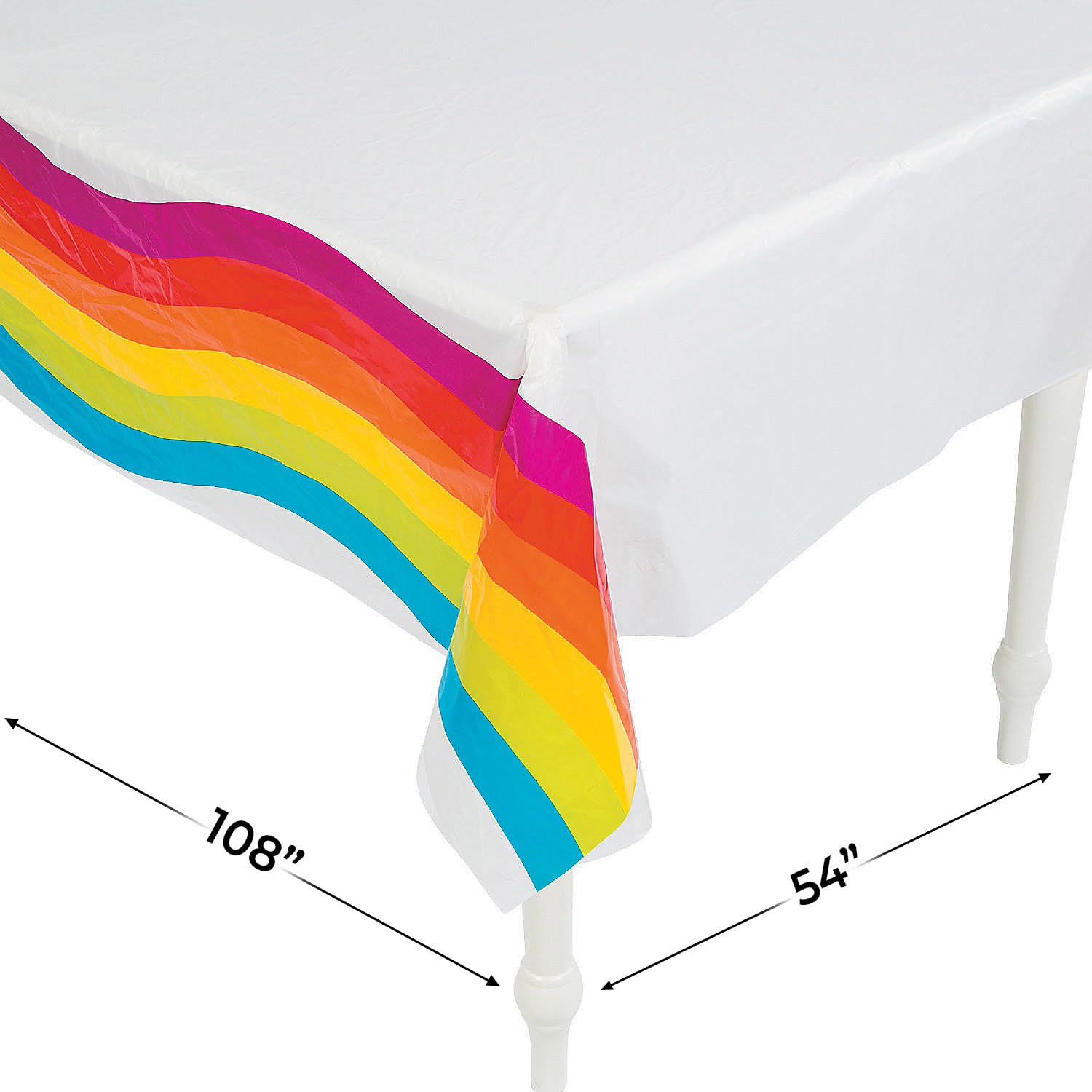 Fun Express - Rainbow Party Printed Tablecover for Birthday - Party Supplies - Table Covers - Print Table Covers - Birthday - 1 Piece
