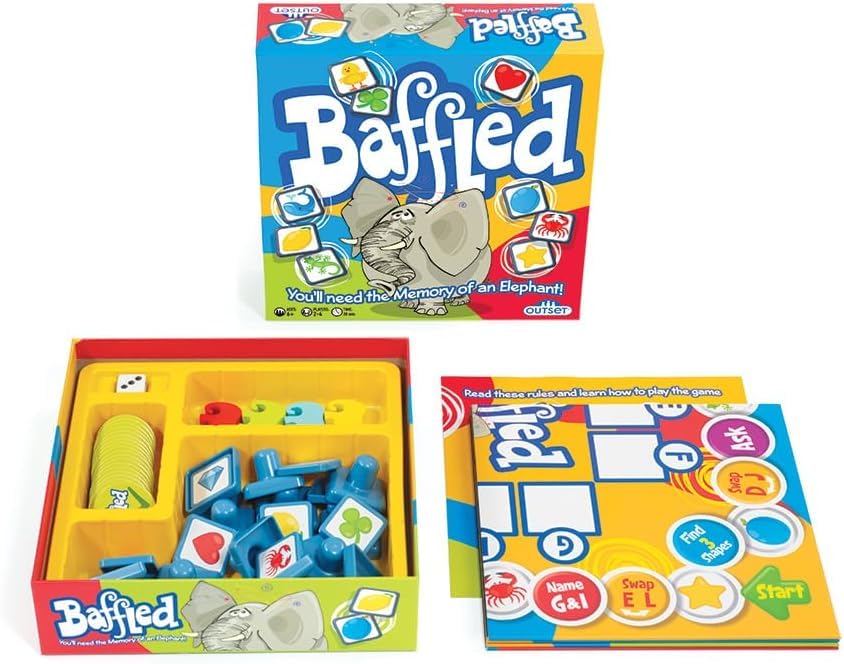Baffled Board Game - The Ultimate Test of Memory and Focus! - for 2 to 4 Players Ages 6 and up
