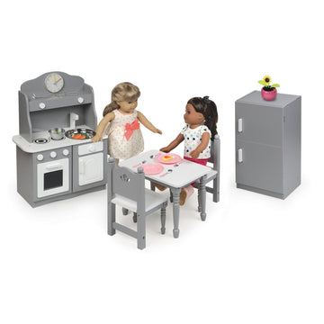 Badger Basket Doll Kitchen Furniture Set for 18-Inch Dolls - Complete Play Kitchen - Ideal for Creative & Imaginative Play