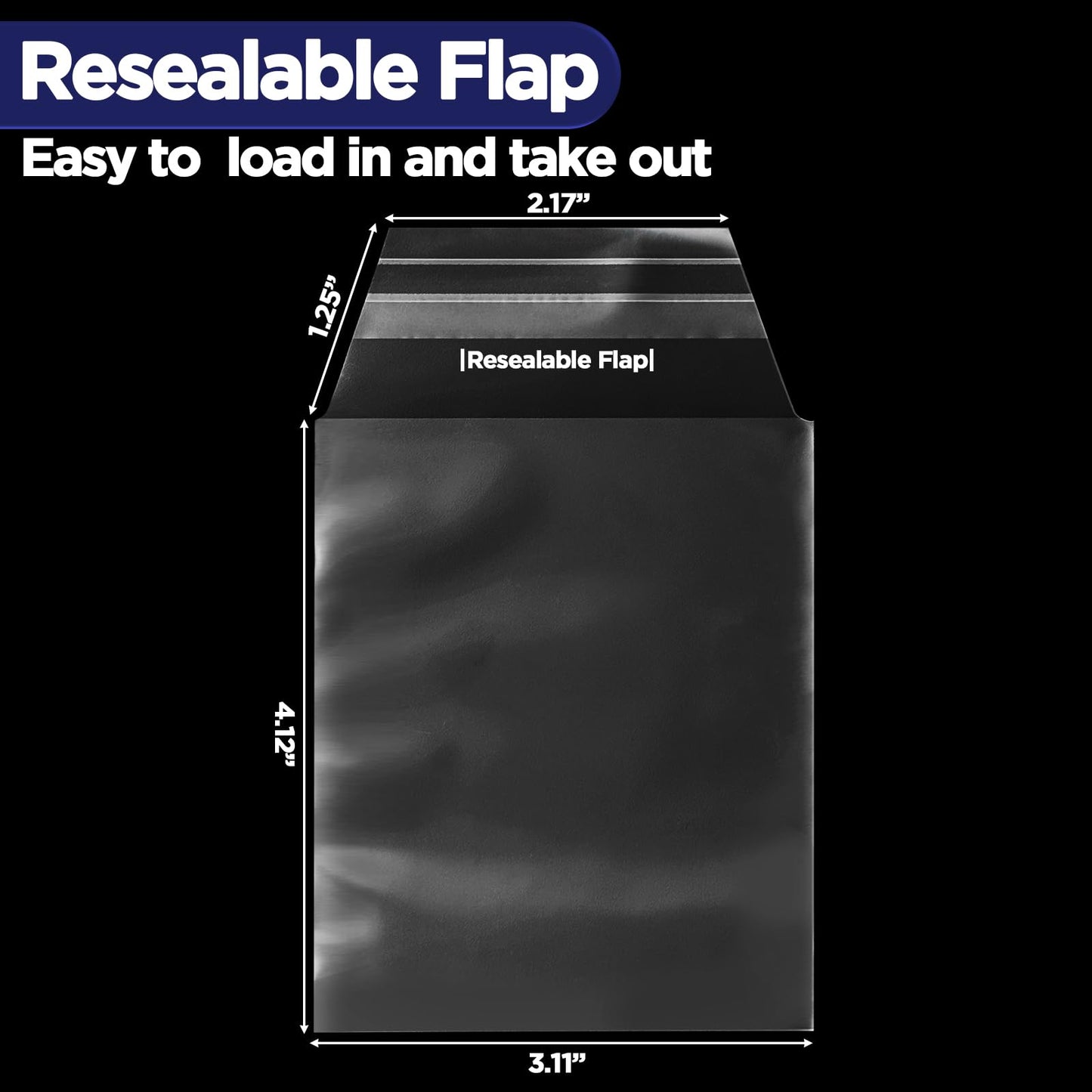 Top Loader Sleeves, Bulk 100/200 / 400 PCS Penny Sleeves for Top Loaders, Resealable Team Bags for 35-75PT Rigid Trading Card Protection, Durable