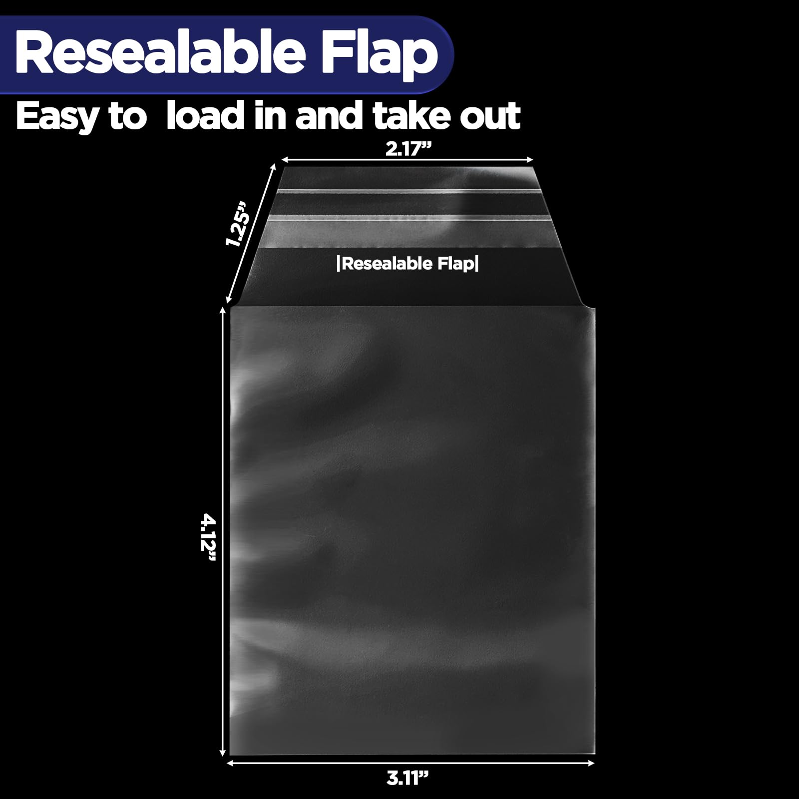 Top Loader Sleeves, Bulk 100/200 / 400 PCS Penny Sleeves for Top Loaders, Resealable Team Bags for 35-75PT Rigid Trading Card Protection, Durable
