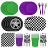 150pcs Monster Truck Paper Plates Napkins Monster Truck Birthday Party Decorations Paper Cups Disposable Tableware Set for Kids Party Supplies Serve