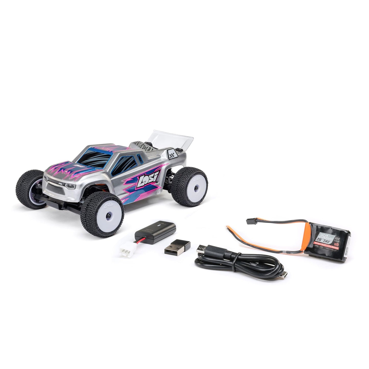 Losi Micro-T 1/28 2 Wheel Drive Silver RTR LOS-1392T2