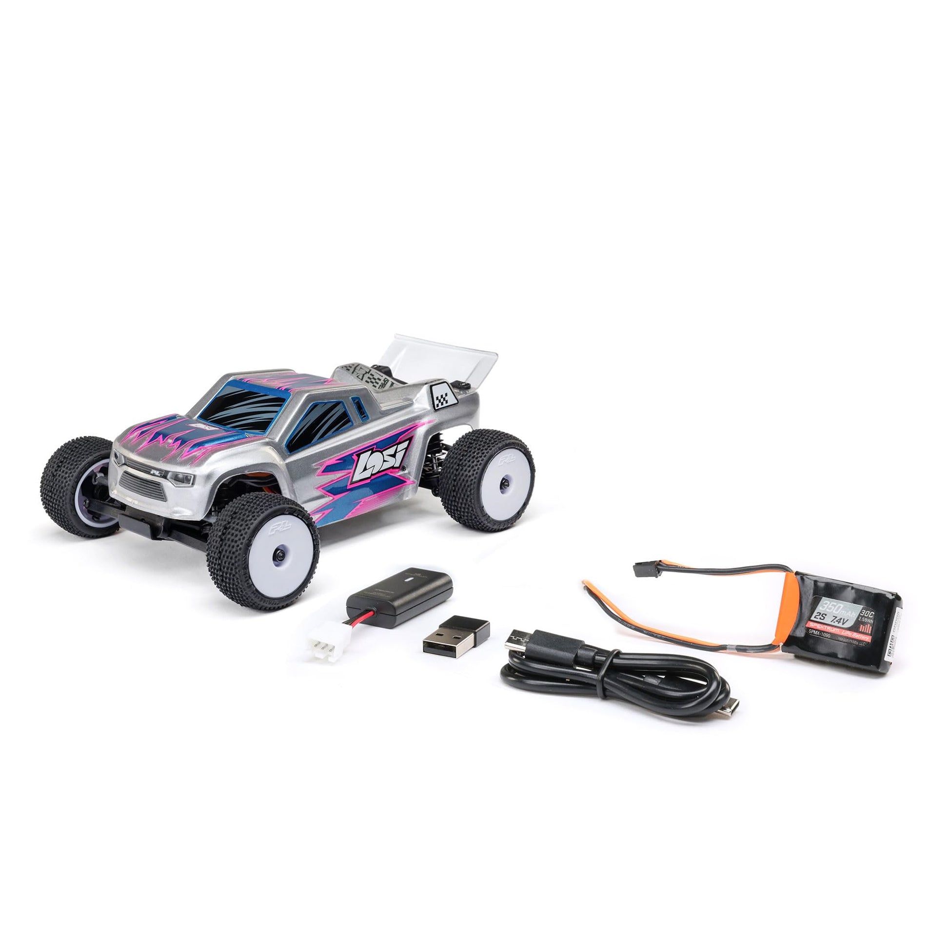 Losi Micro-T 1/28 2 Wheel Drive Silver RTR LOS-1392T2