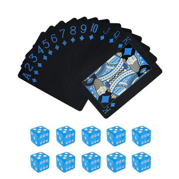 FNODGOING Poker Playing Cards Dice Sets Poker Table Cards PVC Stacking Cup Dice Grade AAA Precision Casino Craps Dice with Razor Edges and Corners