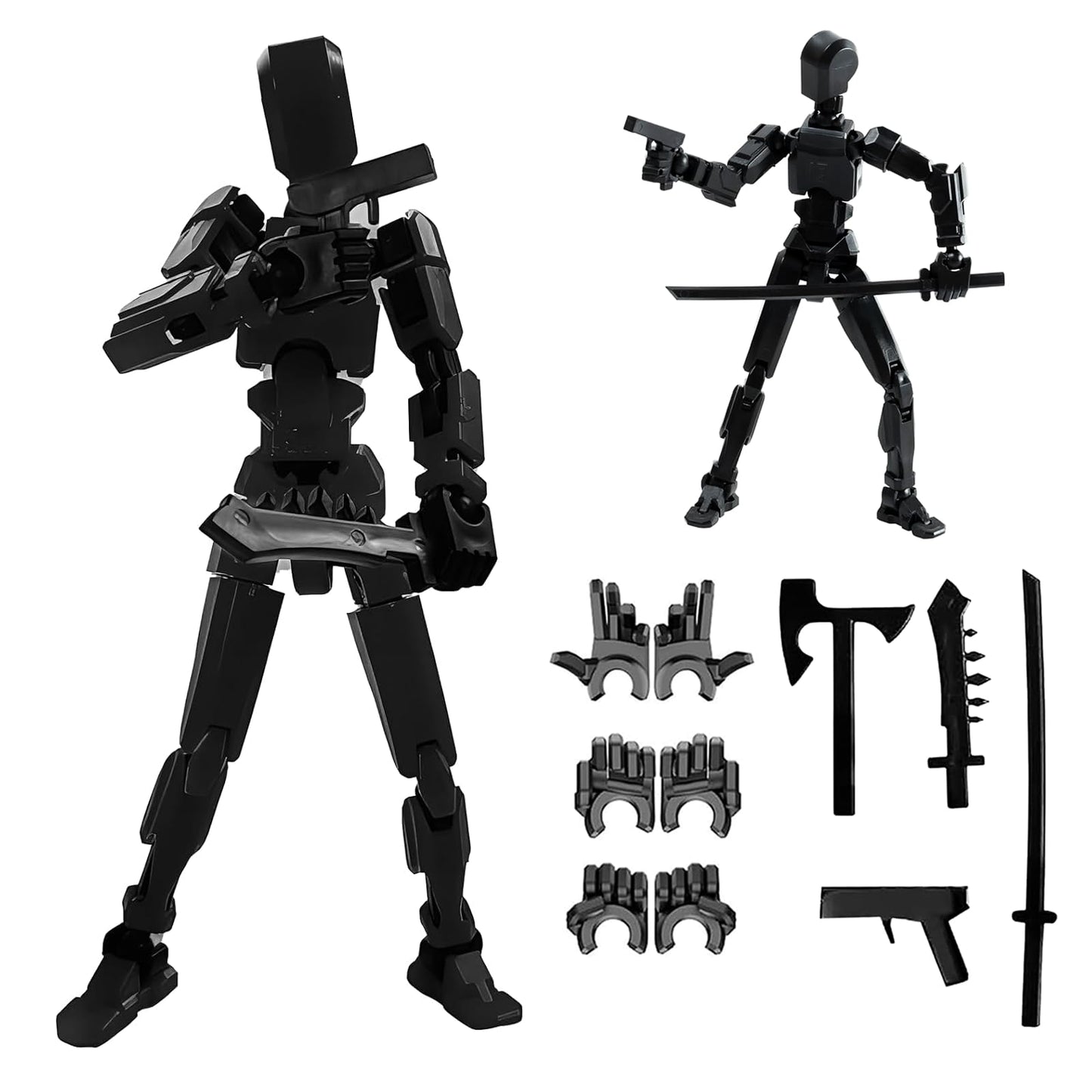 DANONI Assembled - Upgrade 3D Print Multi-Articulated Action Figure, T13 Action Figure, Nova 13, Dummy 13 Pack, Multi-Accessory, Desktop Decor (Black)