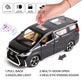 WAKAKAC Model Car 1/24 LM300 MPV Alloy Pull Back Metal Collectible Toy Car with Light and Sound, Toy Vehicle Door Can be Opened, Gift Black