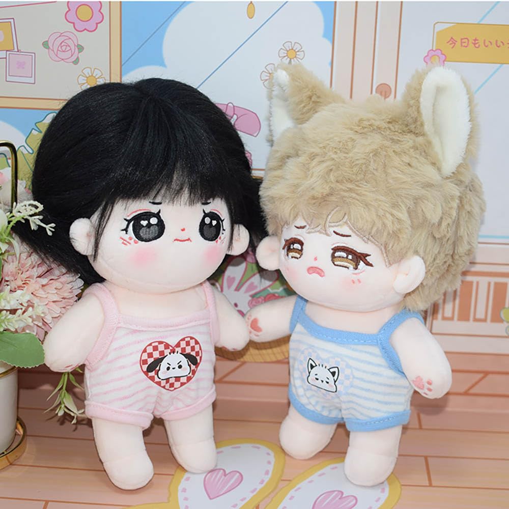 niannyyhouse 10cm 20cm Plush Doll Clothes Vest Jumpsuit Climbing Suit Soft Stuffed Plush Toy Dress Up (a3, 20cm)