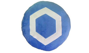 Chainlink Pillow - Embroidered Round Stuffed Plush Crypto Pillow by BlockCraft.Shop Link Plush Pillow