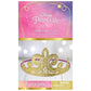 Disney Princess Glitter Paper Tiaras - 3.5" x 6.2" (Pack of 8) - Gold Paper Royalty Crown Accessory, Perfect for Kids Parties and Dress Up Fun