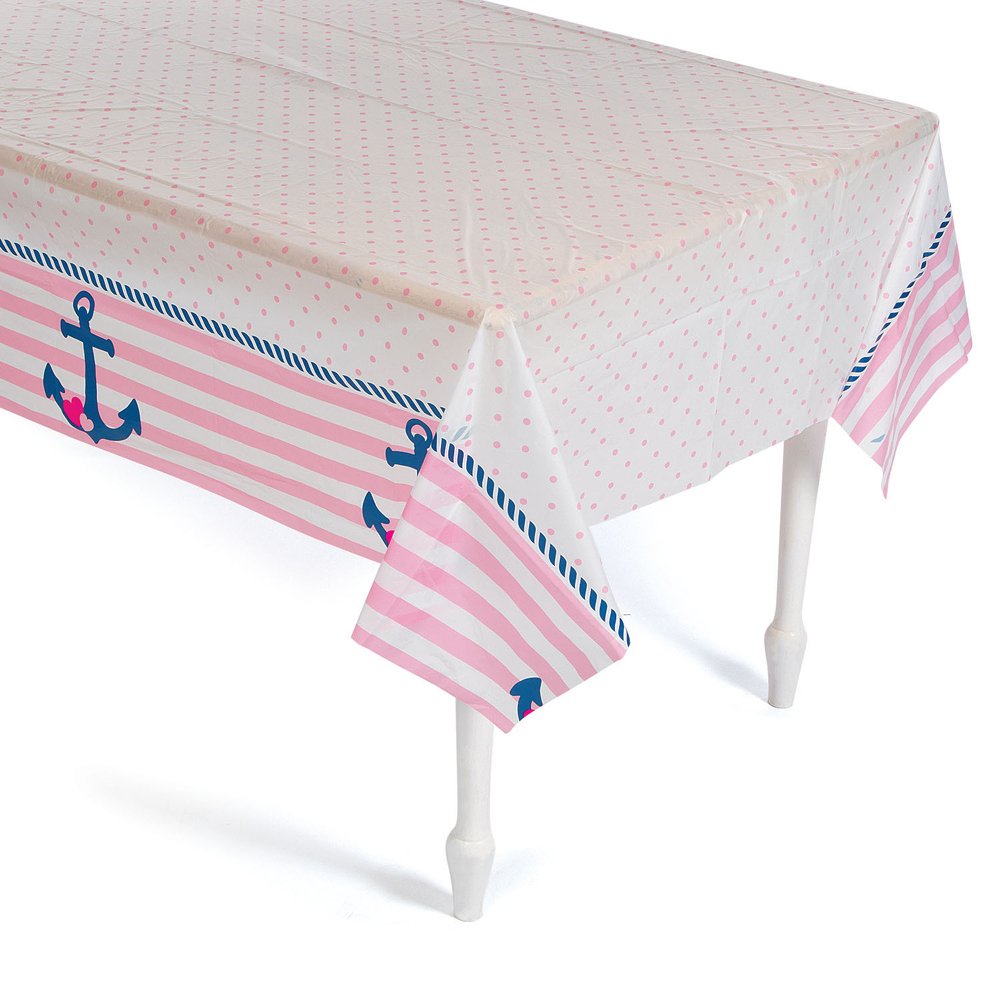 Fun Express Nautical Girl Tablecover - Birthday Party Supplies