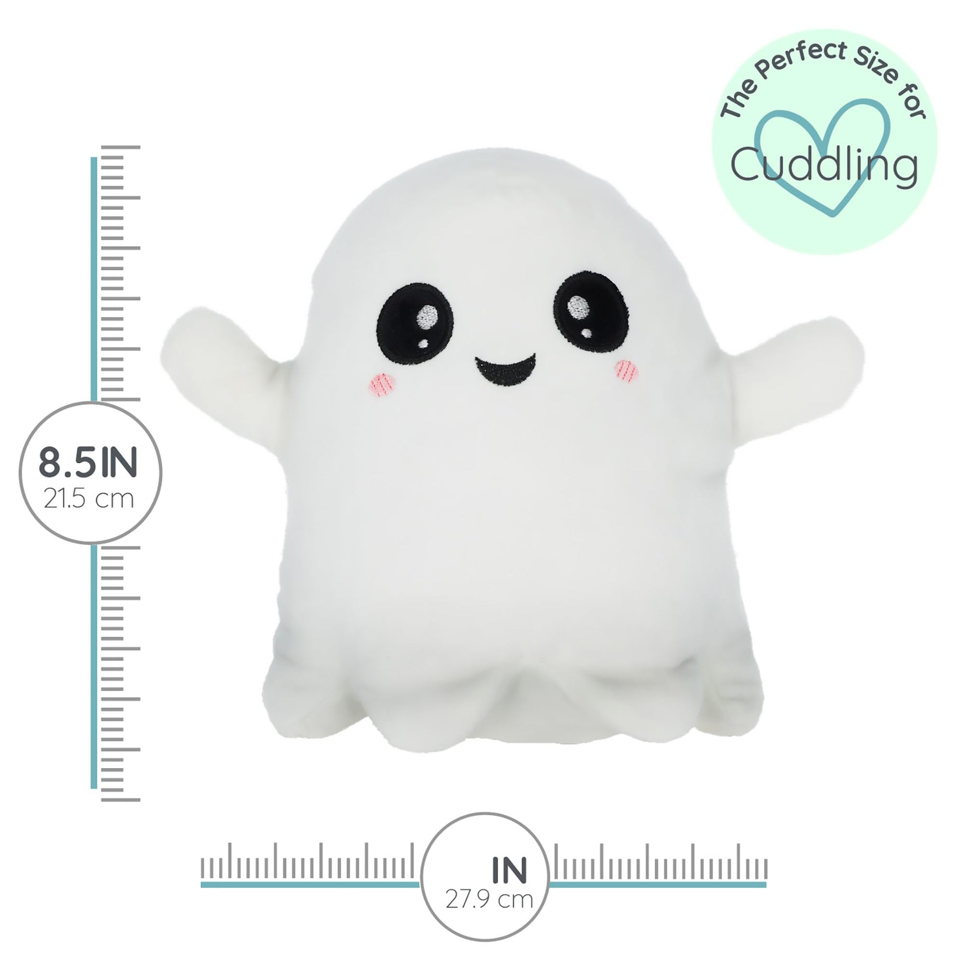 1i4 Group Glow in the Dark - Ghost - Microwavable & Weighted Plush Stuffed Animal - Heated Plushie for Warmth - Cute, Soft, Cozy Toy for Adults