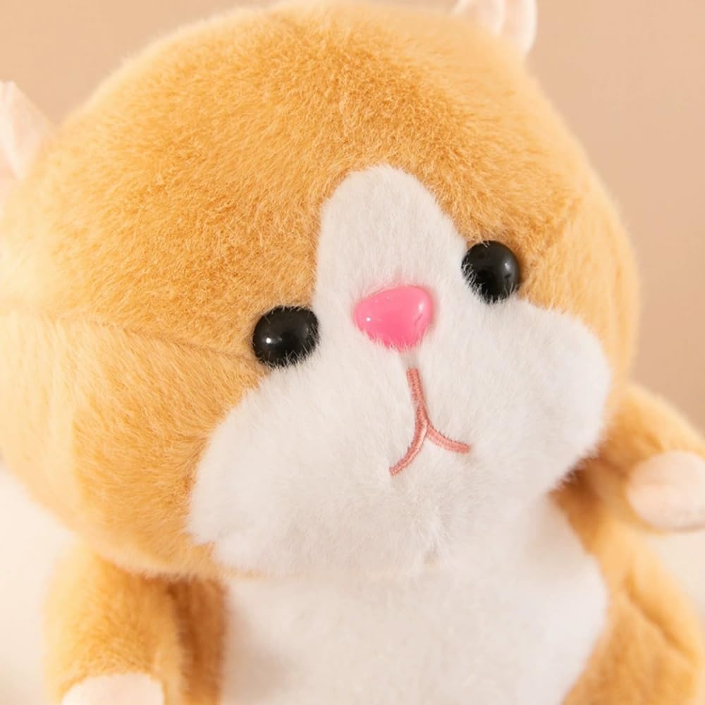 Xshelley 9 Inch Cuddly Hamster Plushie Toy, Stuffed Animal Plush Birthday Xmas Gift for Kids (Light Brown)