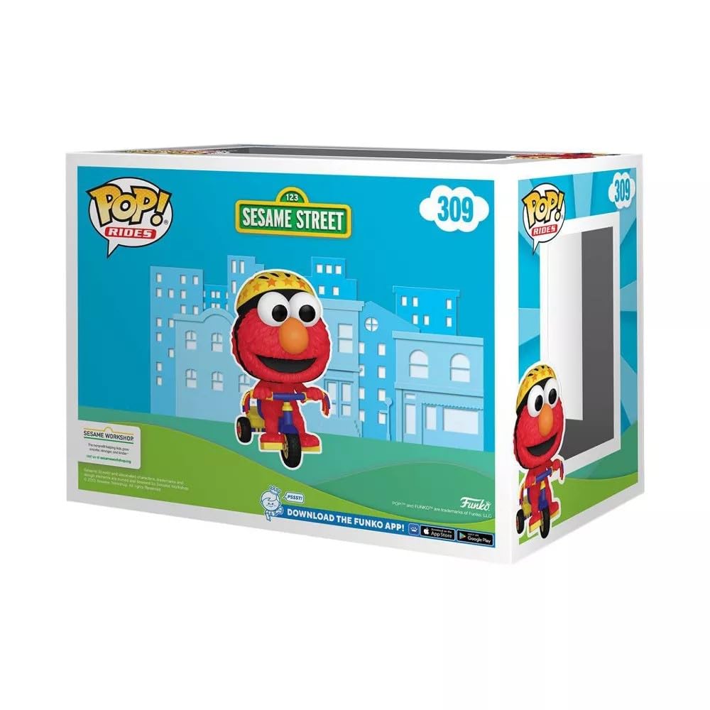 Funko POP Rides: Sesame Street Elmo on Trike Flocked 2024 Target Con Exclusvie Vinyl Figure, Red