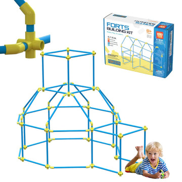 Fort Building Kit for Kids 180pc Modular Fort Builder STEM Toy Set | DIY Make Your Own Fort Playset for Girls, Boys, Toddler Children | Build Play