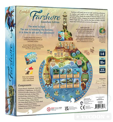 Everdell Farshore Essentials Edition | Standalone Strategy Tabletop Game with Fresh Mechanics | Explore the Northern Shores of Everdell | 2-4 Players